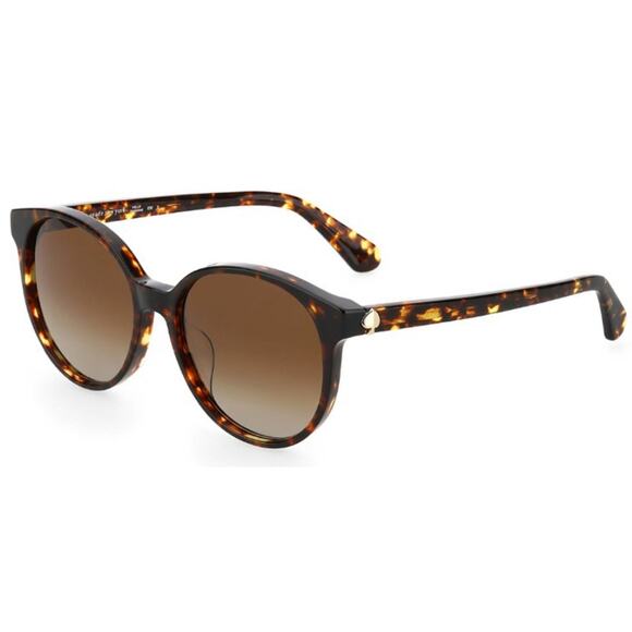 Kate Spade New Dark Havana Eliza O86LA Brown Gradient Polarized Oval Sunglasses - Picture 1 of 12